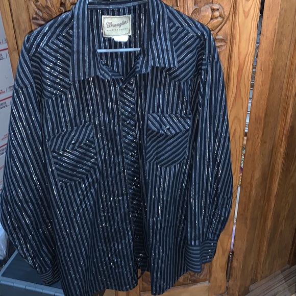 EUC Wrangler size 3X snap front western shirt black - Picture 1 of 4